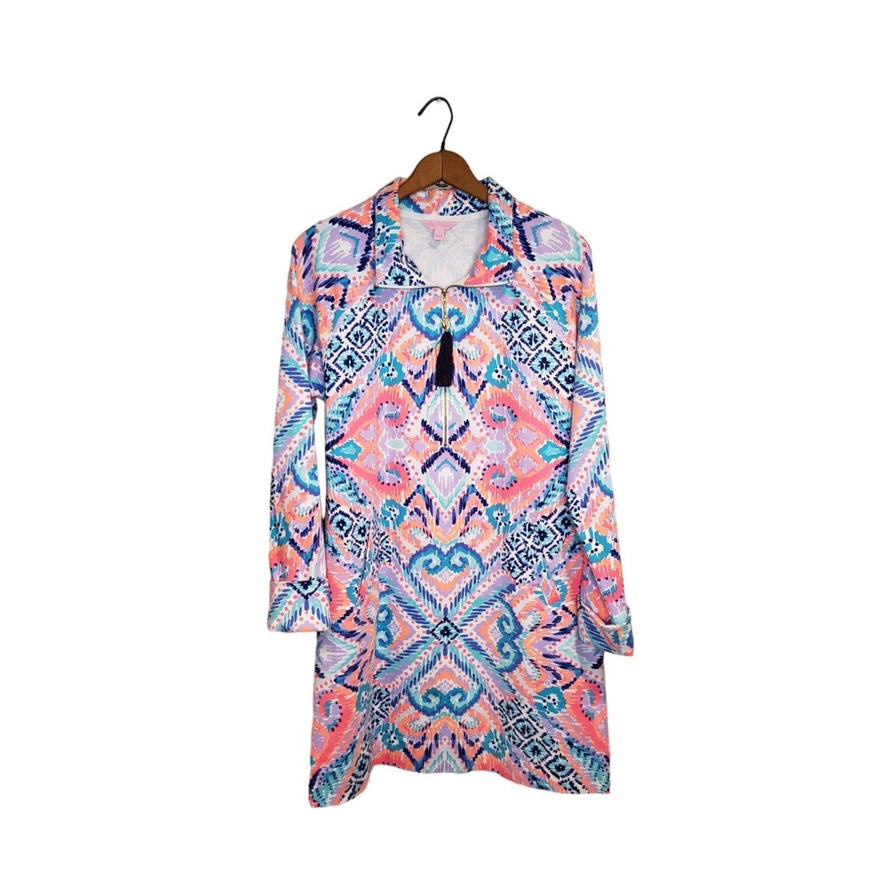 Lily Pulitzer Skipper UPF 50 Solar Opposite Popover French Terry Dress Large